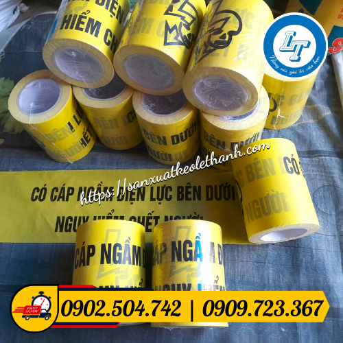 Băng cảnh báo cáp ngầm chất liệu nilon, chữ đen nền vàng Băng cảnh báo cáp ngầm chất liệu nilon, chữ đen nền vàng