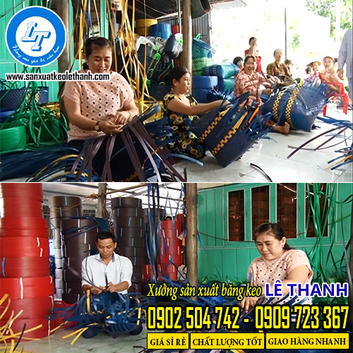 Các làng nghề đan giỏ bằng dây nhựa