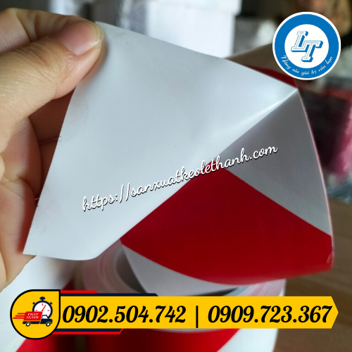 Lớp màng băng keo sọc đỏ trắng chất lượng Lớp màng băng keo sọc đỏ trắng chất lượng