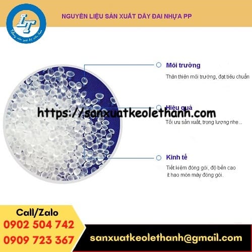 Nguyên liệu sản xuất dây đai nhựa pp là hạt pe nguyên chất Nguyên liệu sản xuất dây đai nhựa pp