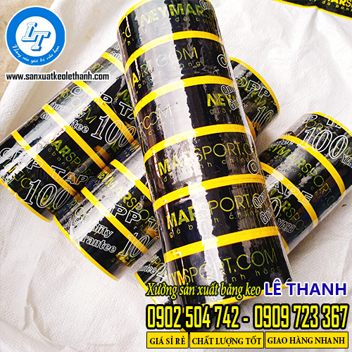 Băng keo in logo màu vàng đen