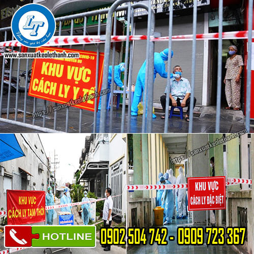 Dây rào chắn công trình được sử dụng trong mùa dịch covid