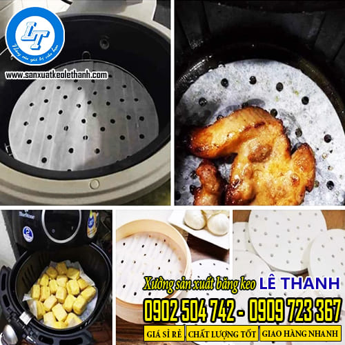 Sử dụng giấy nến lót nồi chiên không dầu