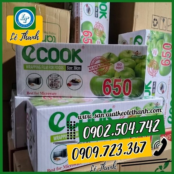 Màng bọc thực phẩm ecook cuộn to 650 Màng bọc thực phẩm ecook cuộn to 650