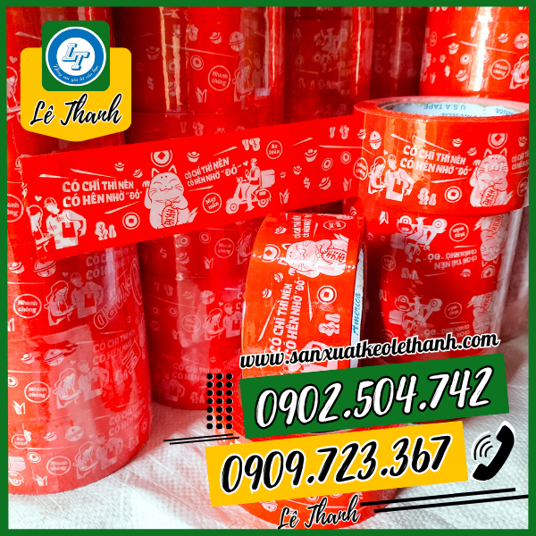 Băng keo in logo mẫu mã đẹp, mang tính quảng bá cao Băng keo in logo mẫu mã đẹp, mang tính quảng bá cao