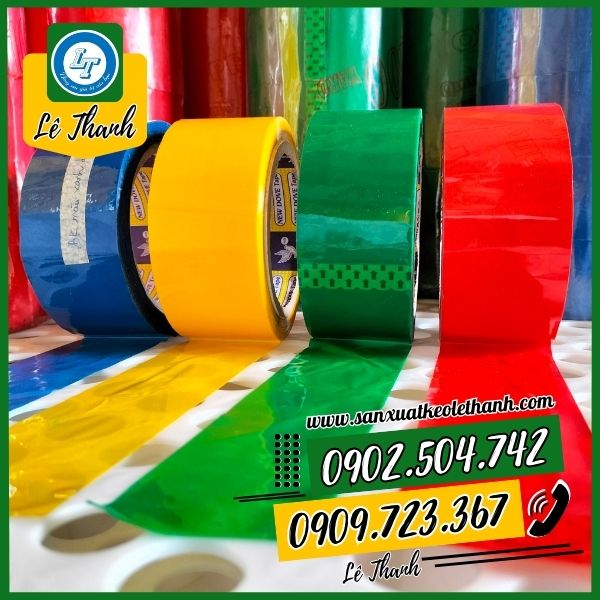 Ngoài màu đỏ, Lê Thanh còn phân phối các băng keo màu khác Ngoài màu đỏ, Lê Thanh còn phân phối các băng keo màu khác