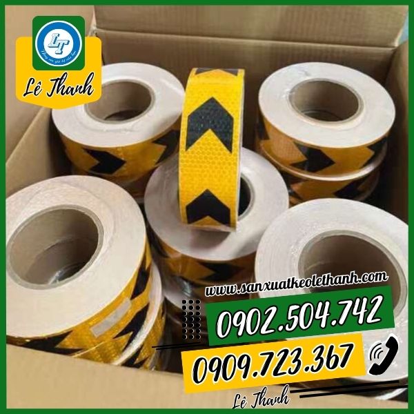 Sỉ thùng băng keo phản quang vàng đen Sỉ thùng băng keo phản quang vàng đen