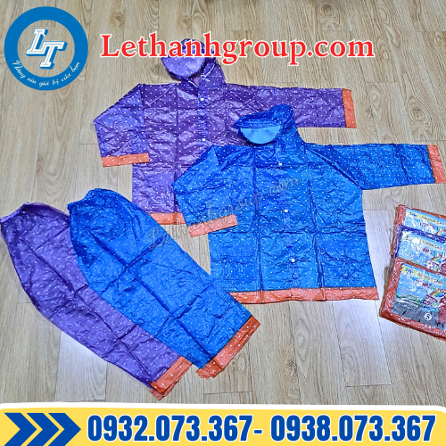 áo mưa bộ trẻ em in sẵn họa tiết giá rẻ lốc 10 bộ