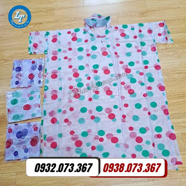 áo mưa cánh dơi họa tiết chấm bị in sẵn giá sỉ tốt hcm