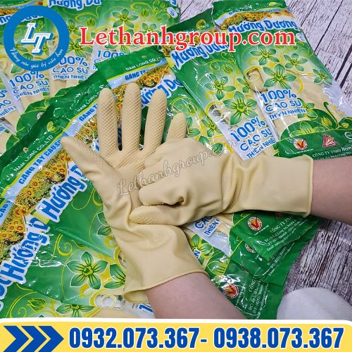 bán buôn găng tay cao su hướng dương kem giá rẻ đủ size tại tphcm