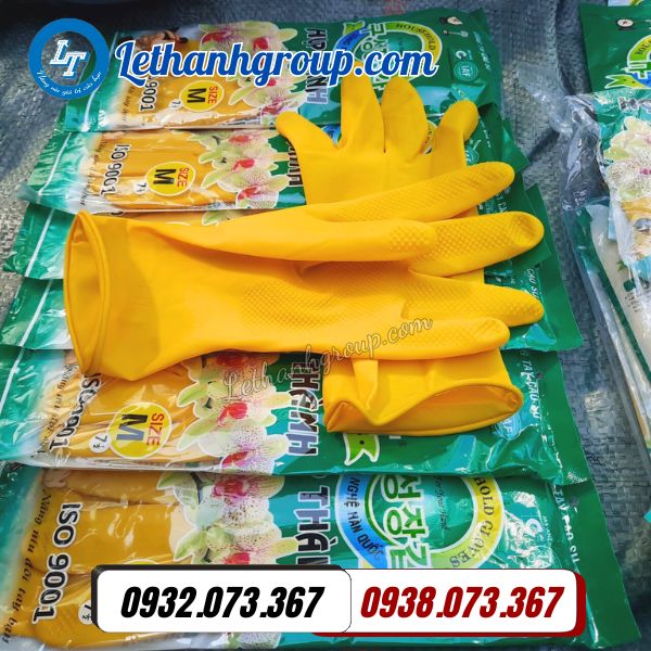 bán găng tay cao su hợp thành màu vàng giá sỉ rẻ tận gốc
