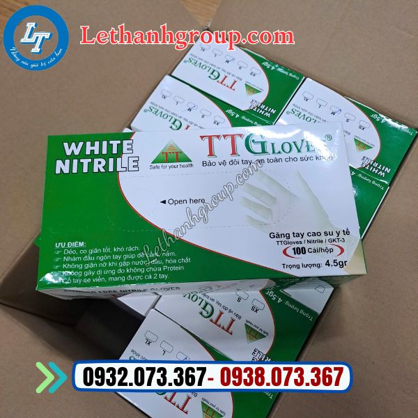 bán giá sỉ găng tay y tế ttgloves không bột màu trắng