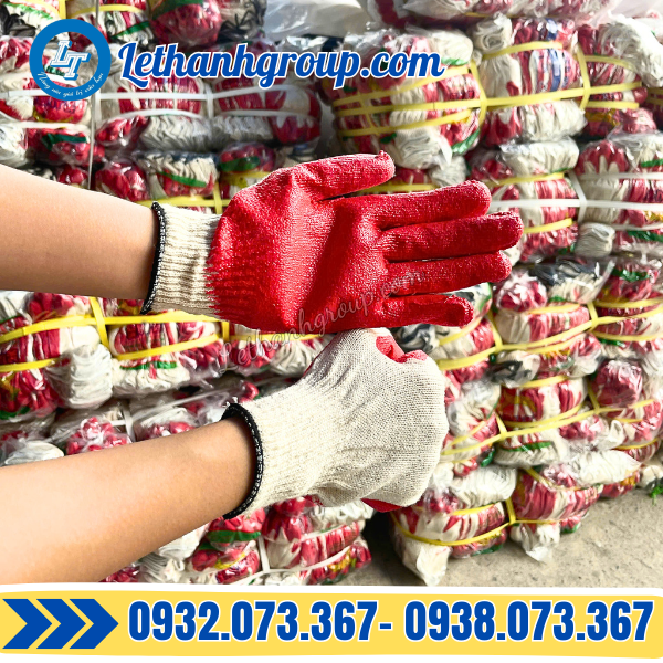 bán giá sỉ rẻ găng tay len nhúng nhựa đỏ 60g hàng xịn giá tốt