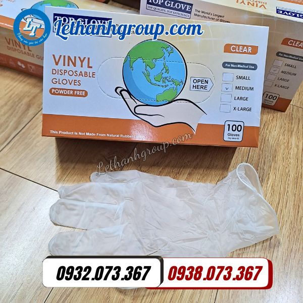 bán sỉ găng tay cao su vinyl trong suốt giá cạnh tranh 3 miền