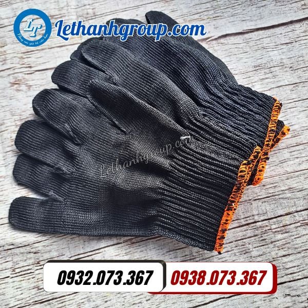 bán sỉ găng tay len poly đen 50g viền cam giá rẻ nhất miền nam