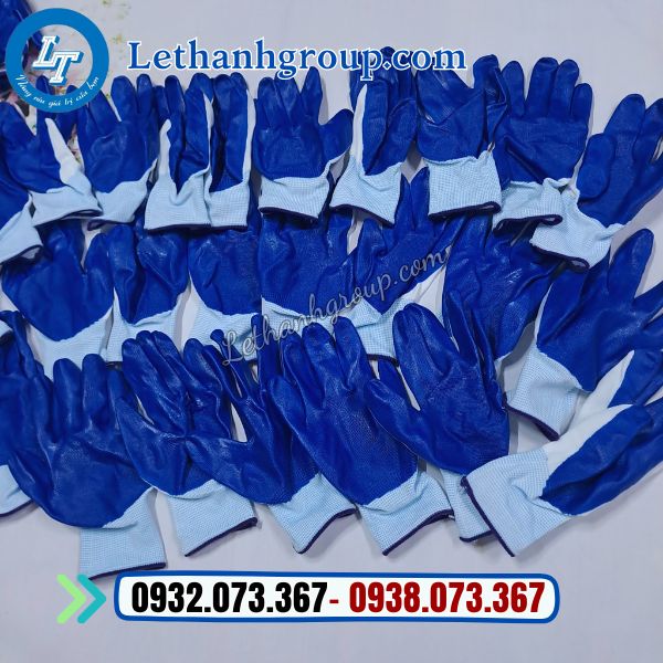 bao tay len công nghiệp phủ sơn xanh giá sỉ theo kiện 200 đôi