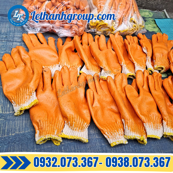 bao tay len nhúng nhựa màu cam giá sỉ sẵn kho số lượng lớn