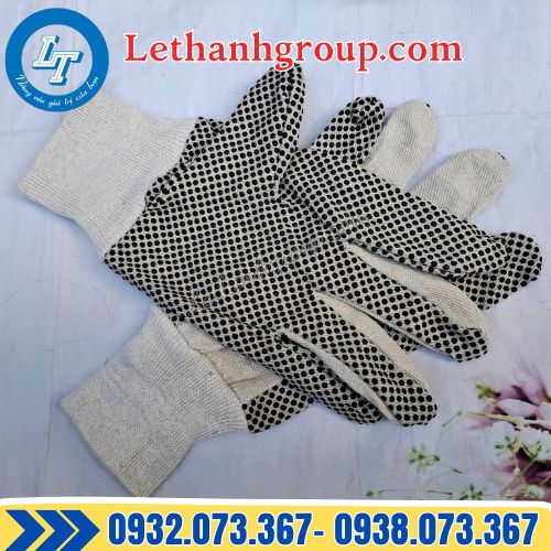 cung cấp sỉ số lượng lớn găng tay vải bạt phủ hạt nhựa giá ưu đãi cho đại lý