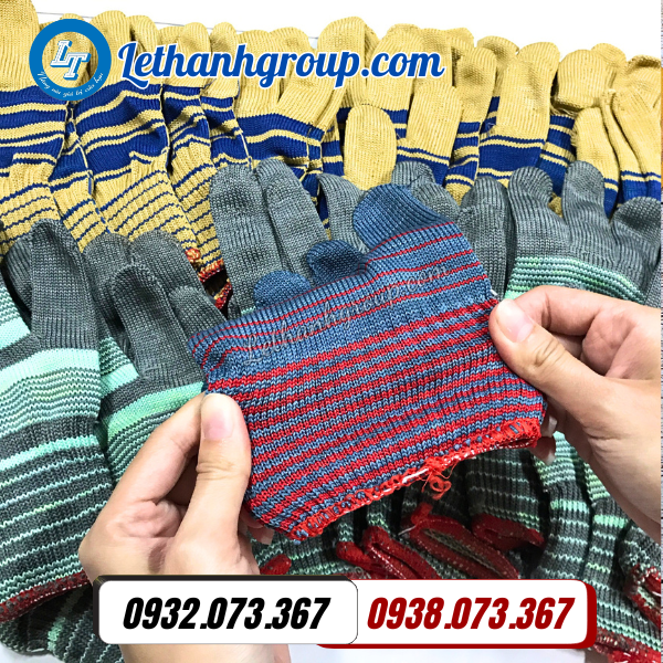 điểm bán sỉ găng tay poly sọc thời trang màu đẹp giá rẻ tại hcm