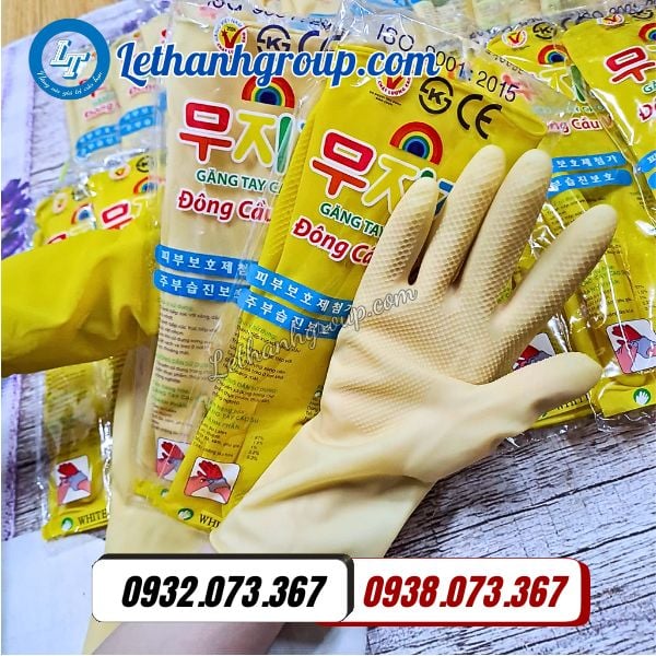 găng tay cao su đông cầu vồng mini vàng kem giá sỉ gốc