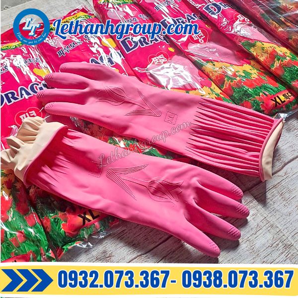 găng tay cao su dragon màu hồng giá rẻ đủ size tại kho tphcm