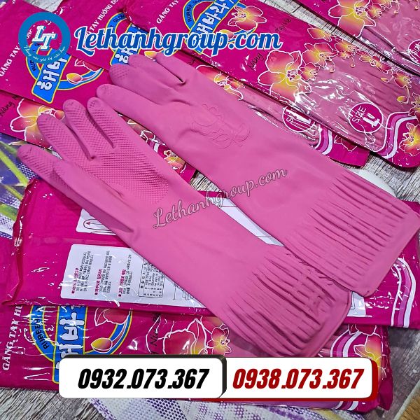 găng tay cao su hướng dương L nếp nhăn giá sỉ thùng 200 đôi