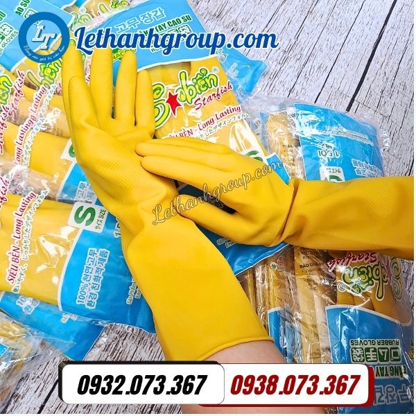 găng tay cao su sao biển mau vàng size m giá sỉ tận gốc