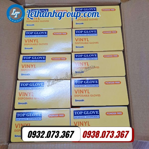 găng tay cao su trong suốt vinyl topglove giá sỉ rẻ hcm