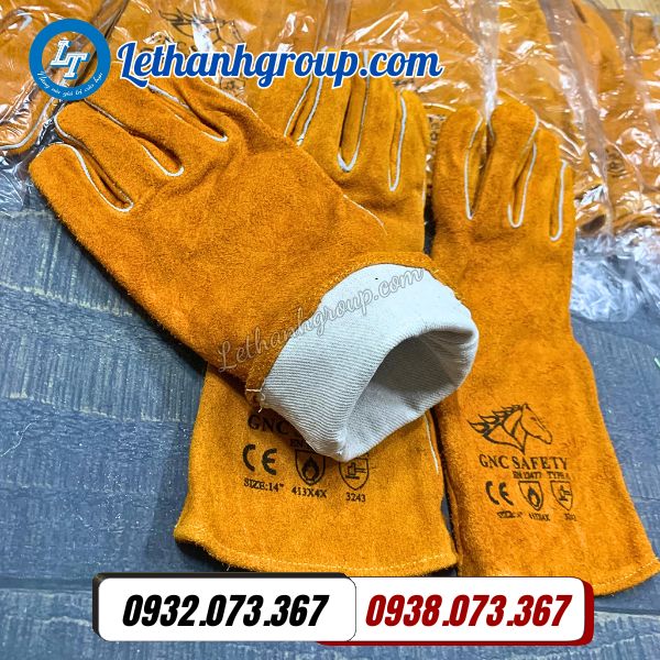 găng tay da hàn dài con ngựa 2 lớp giá sỉ bao 300 đôi