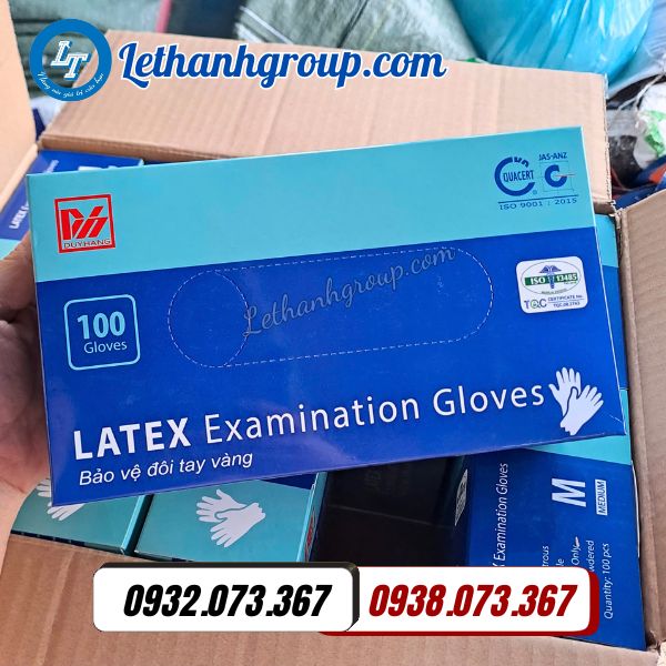 găng tay latex examination gloves hộp 100 chiếc