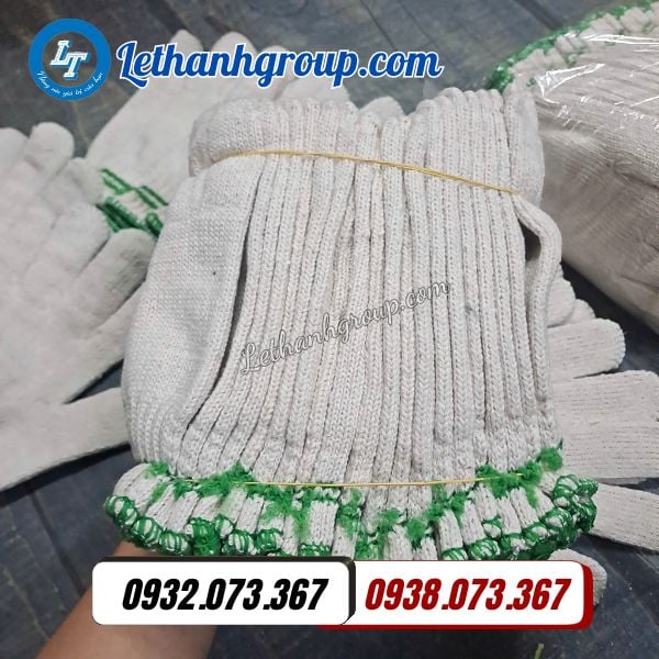 găng tay len kem 2 viền xanh số lượng lớn bán sỉ