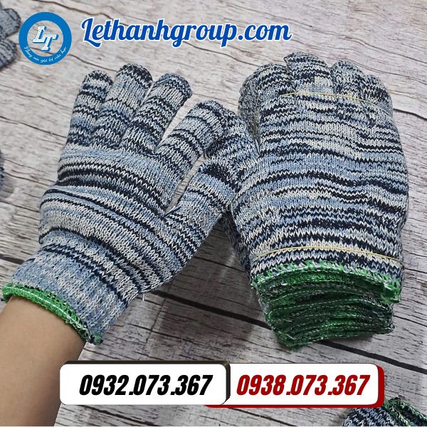 găng tay len muối tiêu dày 90g giá rẻ túi 10 đôi