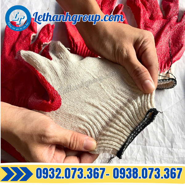 găng tay len nhúng nhựa đỏ 60g giá sỉ giao nhanh toàn quốc