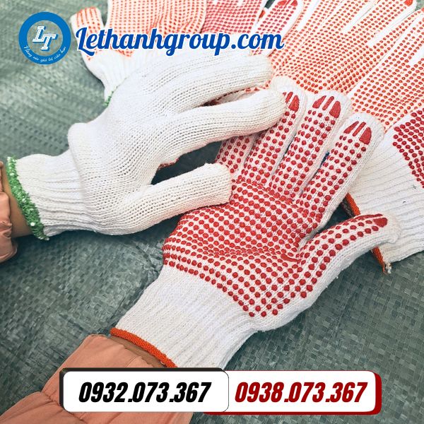 găng tay len phủ hạt nhựa đỏ 80g dày dặn giá sỉ rẻ ở tphcm