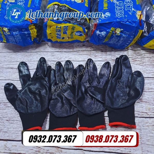 găng tay len phủ sơn đen giá sỉ bao 960 đôi