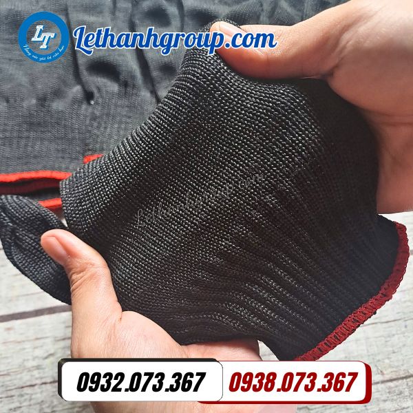 găng tay len poly đen 50g kim7 dày dặn giá sỉ bao 500 đôi