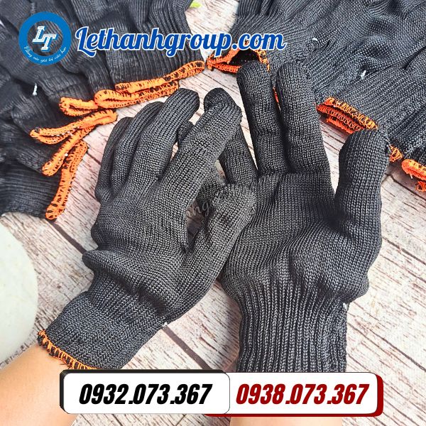 găng tay len poly màu đen giá sỉ bao 500 đôi