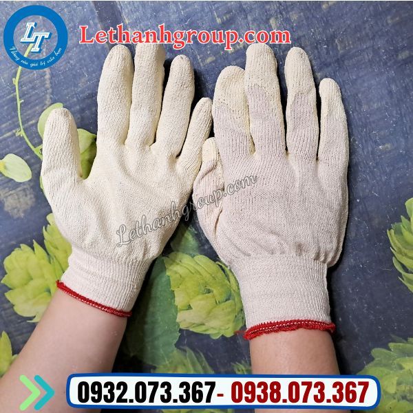 găng tay nhúng nhựa 1 mặt màu trắng giá sỉ kiện 300 đôi