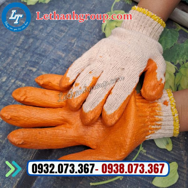 găng tay nhúng nhựa cam 80g 1 mặt chất lượng giá sỉ cực rẻ