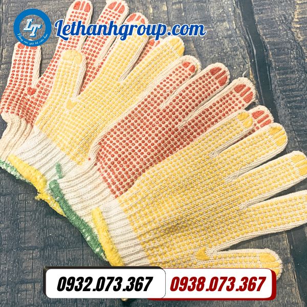 găng tay phủ hạt nhựa nhiều màu đủ gam bảo hộ giá sỉ