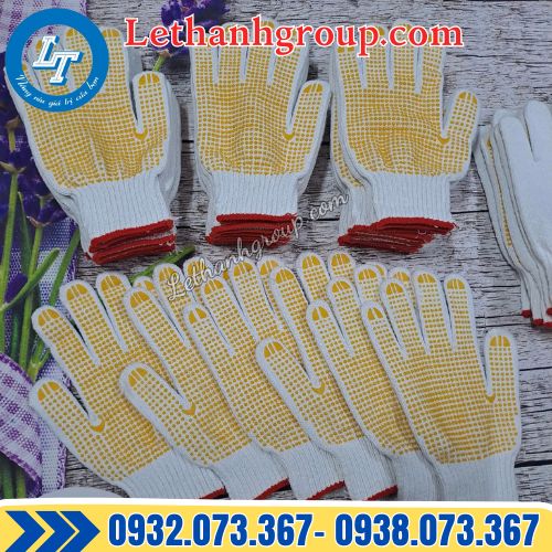 găng tay phủ hạt nhựa vàng giá sỉ cực rẻ tphcm