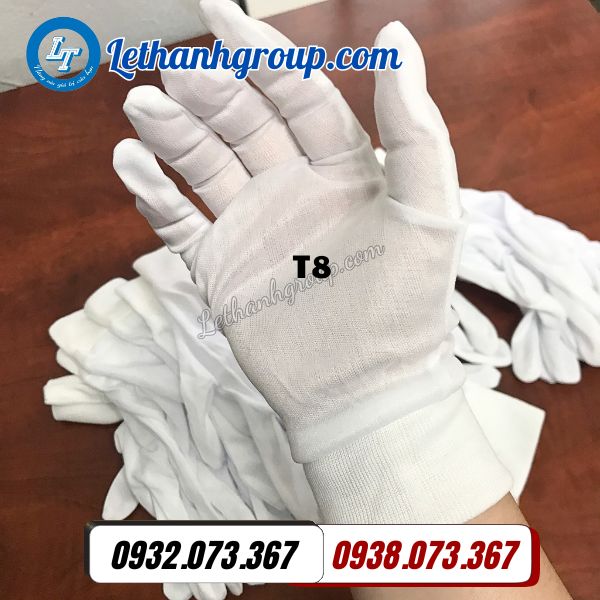 găng tay thun trắng t8 giá sỉ bao 500 đôi