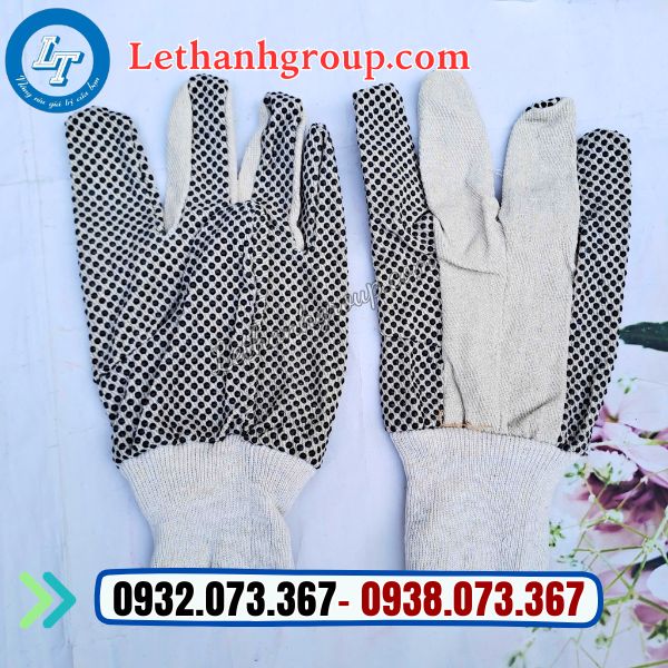găng tay vải bạt phủ hạt nhựa giá rẻ trực tiếp tại xưởng