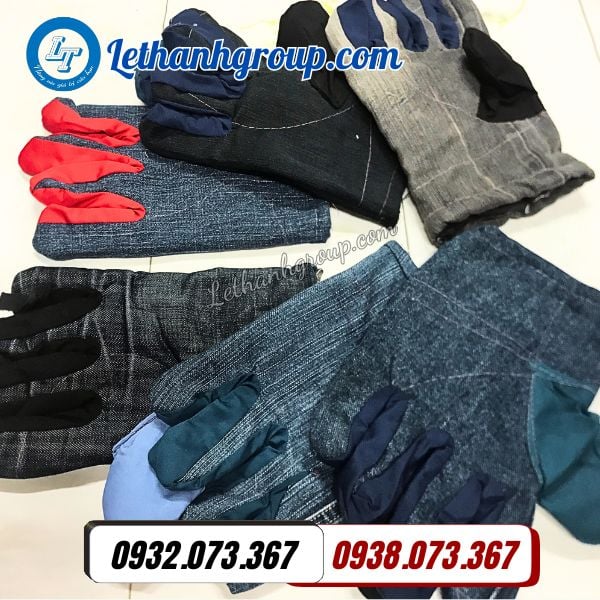 găng tay vải jean 2 lớp đủ màu giá sỉ giao toàn quốc
