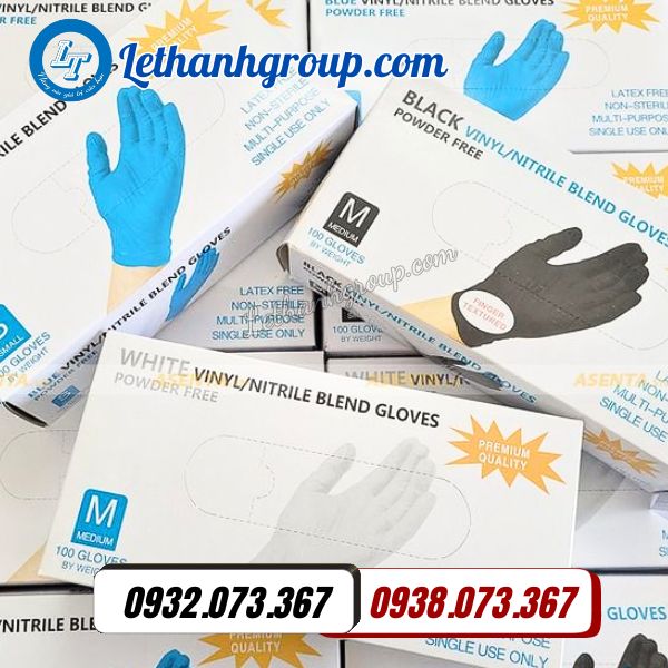 găng tay vinyl xanh đen trắng trong suốt giá sỉ tận gốc miền nam