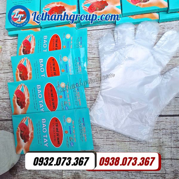 găng tay xốp nilon đóng hộp rút tiện dụng giá sỉ thùng 100 hộp