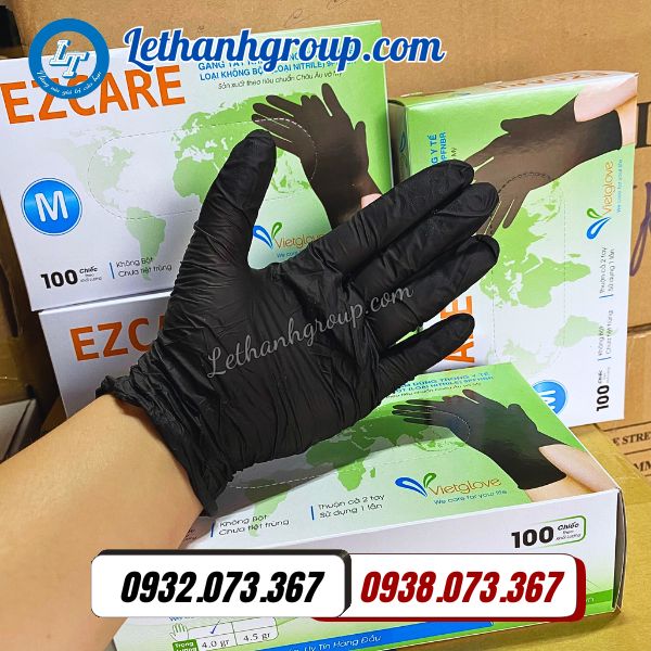 găng tay y tế đen dùng 1 lần cho spa giá sỉ siêu rẻ