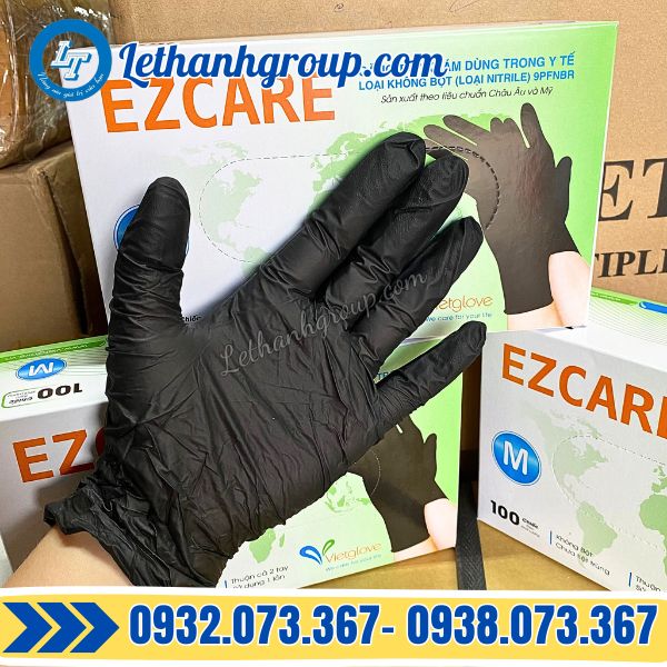 găng tay y tế đen ezcare chính hãng giá sỉ tại hcm