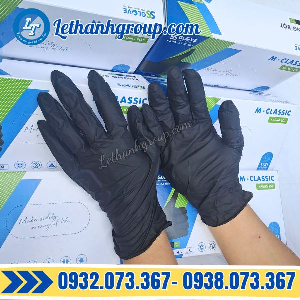 găng tay y tế đen giá sỉ cho spa
