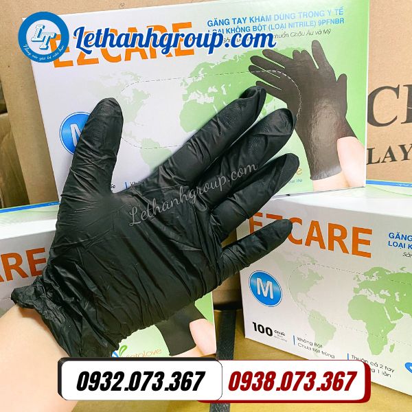 găng tay y tế ezcare vietglove đen m giá sỉ cho spa